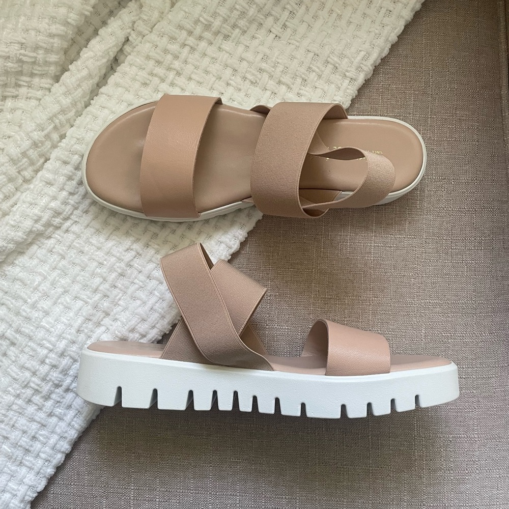 Pink Nude Size 8 Sandal Wedges White